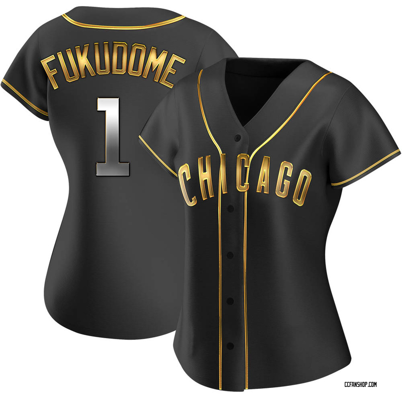 Black Golden Kosuke Fukudome Women's Chicago Cubs Alternate Jersey - Replica Plus Size