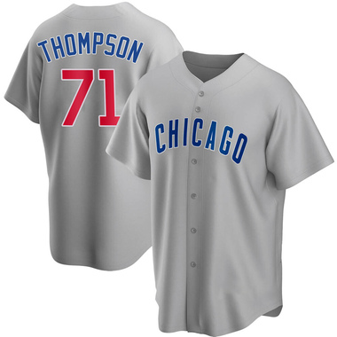 Gray Keegan Thompson Men's Chicago Cubs Road Jersey - Replica Big Tall